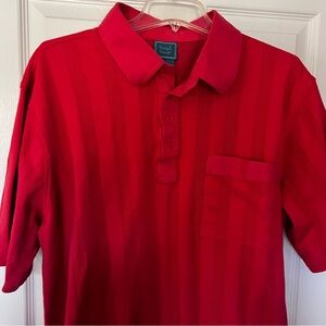 Tropi-Cool Vintage Polo‎ Shirt Men’s XL Red Stripes Short Sleeve USA Made EUC
